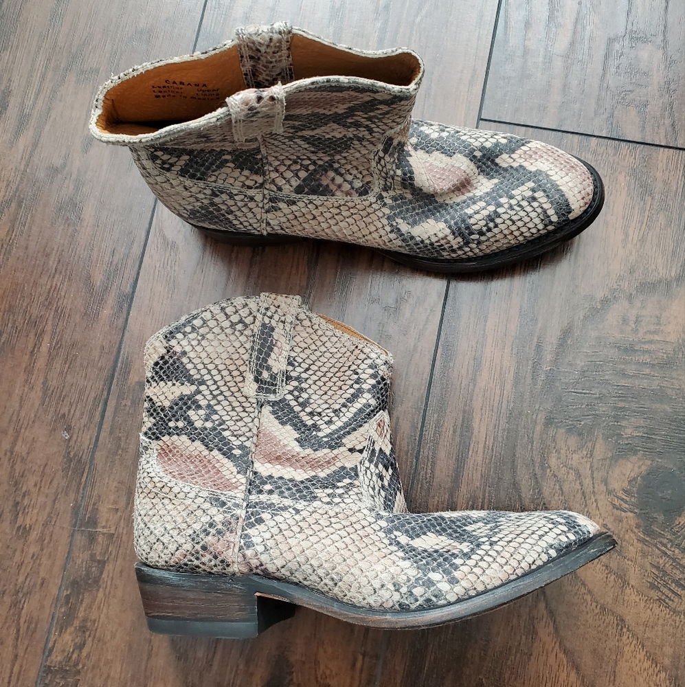 Miz Mooz Black and Cream Ankle Booties
